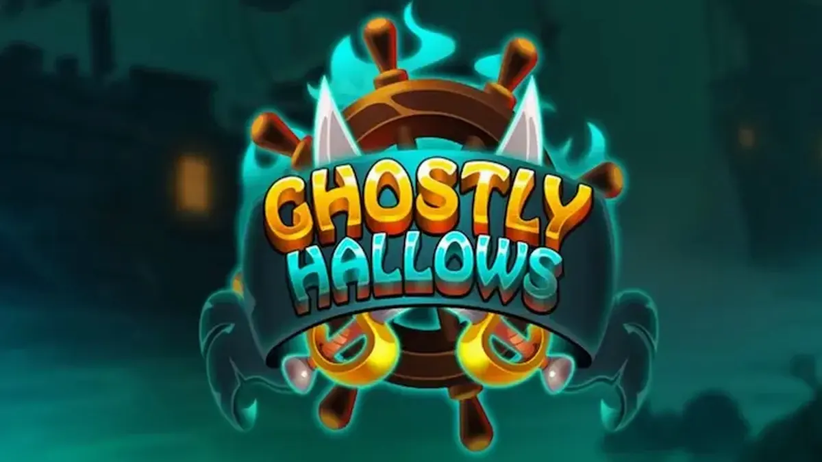 Tampilan layar permainan slot Ghostly Hallows dengan tema kapal bajak laut hantu
